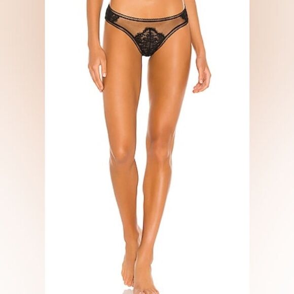 NWT Thistle and Spire Eyelash Mirage Lace Mesh Thong Black size XL - Picture 10 of 10